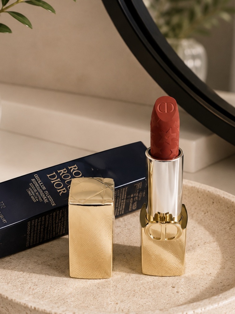 DIOR ROUGE LIPSTICK —  
772 Classic Rosewood Velvet